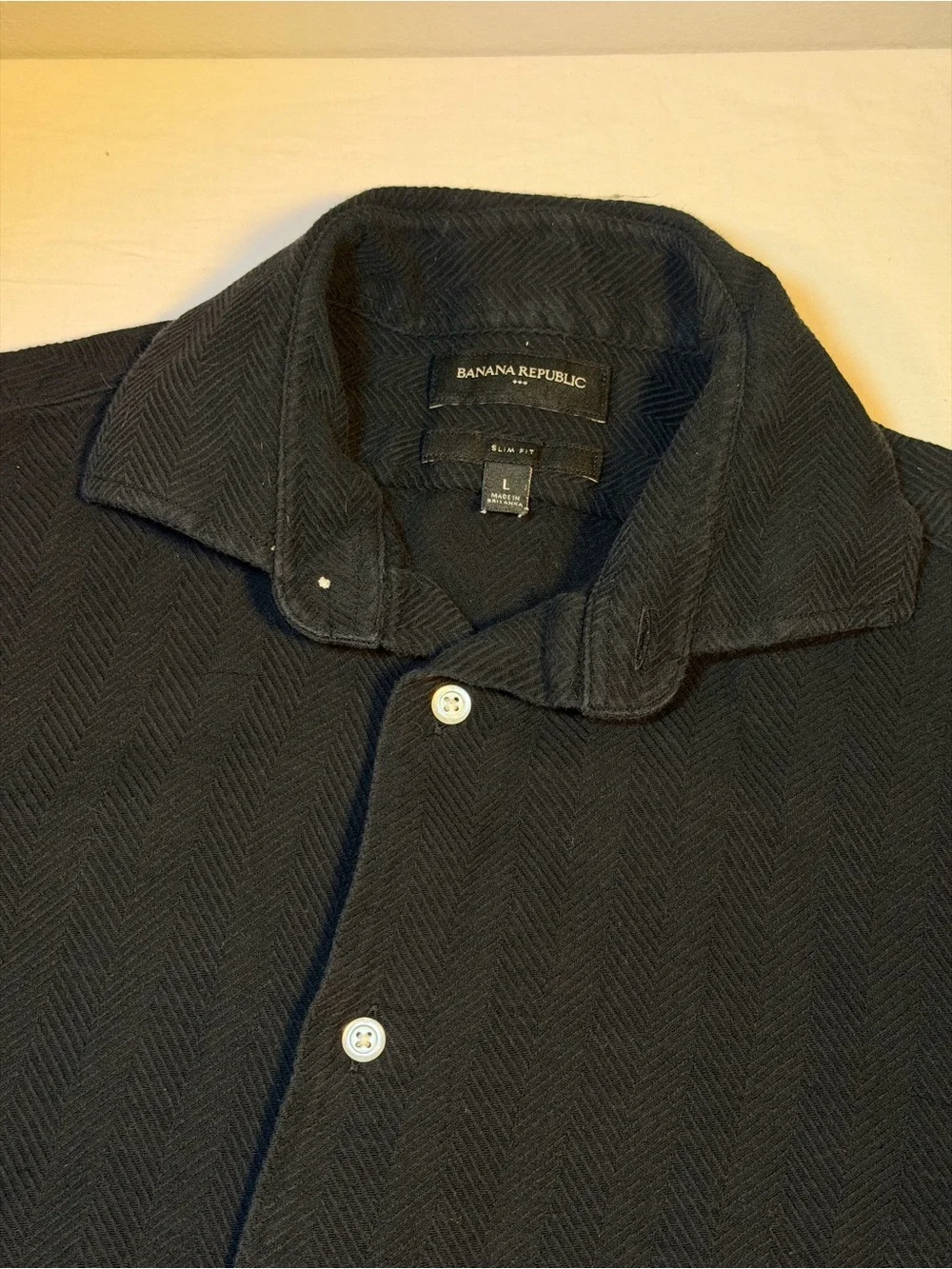 Men's Banana Republic herringbone texture shirt